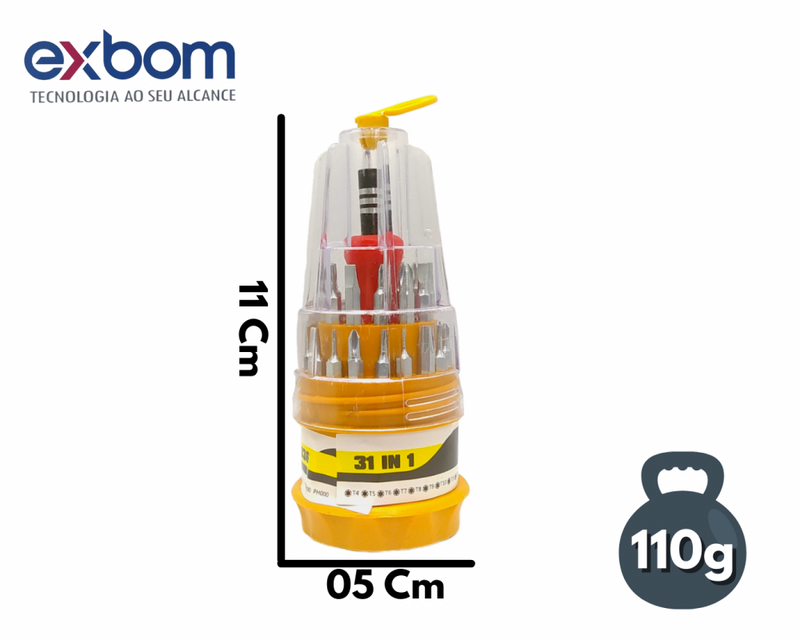 Mini Kit Jogo De Chaves Ferramentas De Precisão Kit 31-em-1 Fenda Philips Allen L Torx Exbom 6036